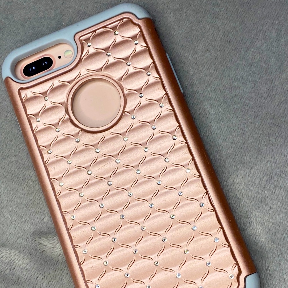 Rose Gold Protective iPhone 8 Plus phone case